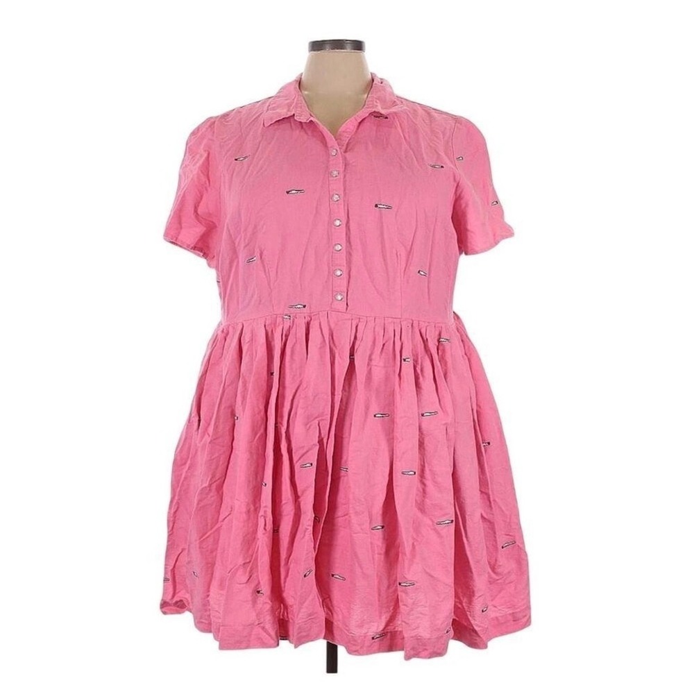 Tuesday of California corral dress in Love is Stoned linen blend midi dress pink